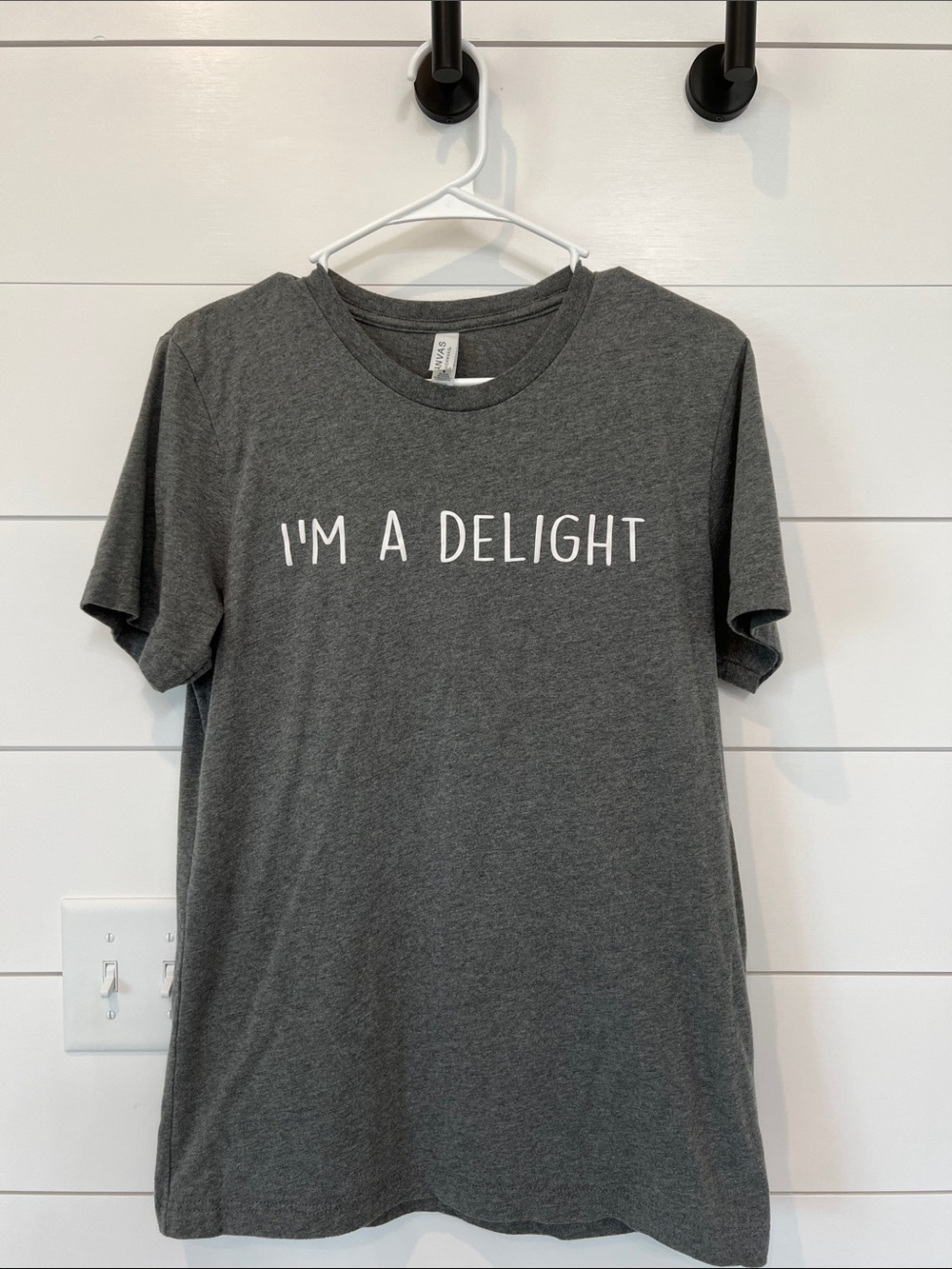 Bella Canvas Charcoal Gray "I'm A Delight" Short Sleeve Tee